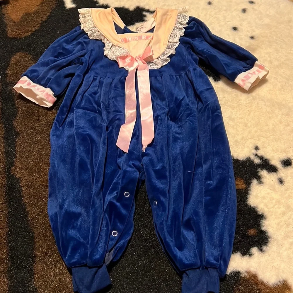 Fancy Pants blue velvet onesie size 24 months